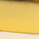 CELINE Shoulder Bag Leather Gold Auth 189106M-4