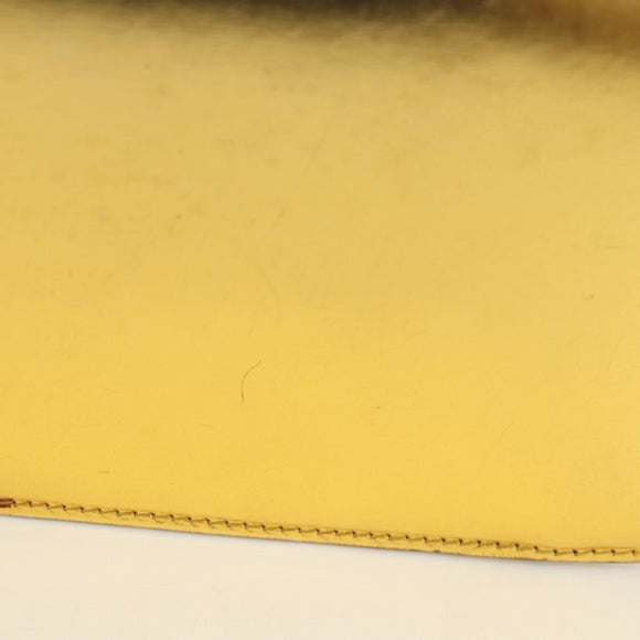 CELINE Shoulder Bag Leather Gold Auth 189106M