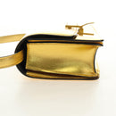 CELINE Shoulder Bag Leather Gold Auth 189106M-5