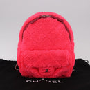 CHANEL Matelasse Chain Backpack pile Pink Silver CC Auth 189107M-12