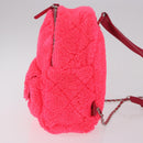 CHANEL Matelasse Chain Backpack pile Pink Silver CC Auth 189107M-3