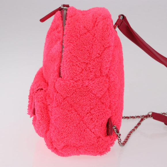 CHANEL Matelasse Chain Backpack pile Pink Silver CC Auth 189107M