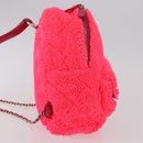 CHANEL Matelasse Chain Backpack pile Pink Silver CC Auth 189107M-4