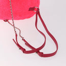 CHANEL Matelasse Chain Backpack pile Pink Silver CC Auth 189107M-8