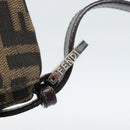 FENDI Zucca Canvas Mamma Baguette Shoulder Bag Black Brown Auth 189109V-9