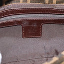 FENDI Zucca Canvas Mamma Baguette Shoulder Bag Black Brown Auth 189109V-18