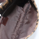 FENDI Zucca Canvas Mamma Baguette Shoulder Bag Black Brown Auth 189109V-10