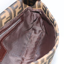 FENDI Zucca Canvas Mamma Baguette Shoulder Bag Black Brown Auth 189109V-19