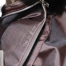 FENDI Zucca Canvas Mamma Baguette Shoulder Bag Black Brown Auth 189109V-11