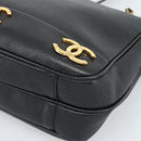 CHANEL Triple Coco Chain Shoulder Bag Caviar Skin Black Gold CC Auth 189110V-10