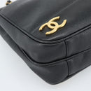 CHANEL Triple Coco Chain Shoulder Bag Caviar Skin Black Gold CC Auth 189110V-11