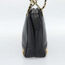 CHANEL Triple Coco Chain Shoulder Bag Caviar Skin Black Gold CC Auth 189110V-5