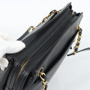 CHANEL Triple Coco Chain Shoulder Bag Caviar Skin Black Gold CC Auth 189110V-6