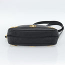 CHANEL Triple Coco Chain Shoulder Bag Caviar Skin Black Gold CC Auth 189110V-9