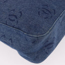 CHANEL Shoulder Bag Denim Blue Silver CC Auth 189111V-9