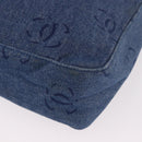 CHANEL Shoulder Bag Denim Blue Silver CC Auth 189111V-14