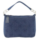 CHANEL Shoulder Bag Denim Blue Silver CC Auth 189111V-13