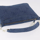 CHANEL Shoulder Bag Denim Blue Silver CC Auth 189111V-6