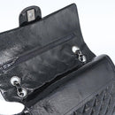 CHANEL Matelasse 25 Chain Bag Patent leather Black Silver CC Auth 189112SM-19