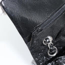 CHANEL Matelasse 25 Chain Bag Patent leather Black Silver CC Auth 189112SM-26