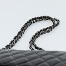 CHANEL Matelasse 25 Chain Bag Patent leather Black Silver CC Auth 189112SM-14
