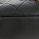CHANEL All About Chain Matelasse Bag Lamb Skin Black Gold CC Auth 189115SM-7