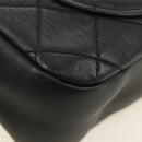 CHANEL All About Chain Matelasse Bag Lamb Skin Black Gold CC Auth 189115SM-17