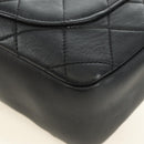 CHANEL All About Chain Matelasse Bag Lamb Skin Black Gold CC Auth 189115SM-18