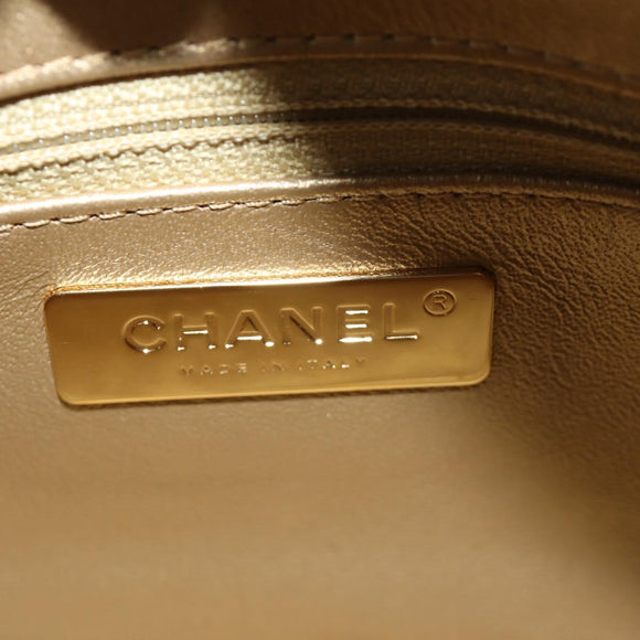 CHANEL All About Chain Matelasse Bag Lamb Skin Black Gold CC Auth 189115SM