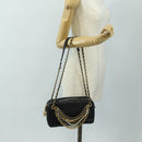 CHANEL All About Chain Matelasse Bag Lamb Skin Black Gold CC Auth 189115SM-27