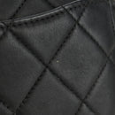 CHANEL All About Chain Matelasse Bag Lamb Skin Black Gold CC Auth 189115SM-3