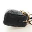 CHANEL All About Chain Matelasse Bag Lamb Skin Black Gold CC Auth 189115SM-5