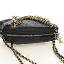 CHANEL All About Chain Matelasse Bag Lamb Skin Black Gold CC Auth 189115SM-8