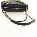 CHANEL All About Chain Matelasse Bag Lamb Skin Black Gold CC Auth 189115SM-9