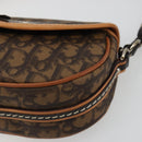 Christian Dior Trotter Canvas Romantische Kettingtas PVC Bruin Zilver Auth 189117SM-9