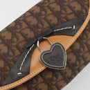 Christian Dior Trotter Canvas Romantische Kettingtas PVC Bruin Zilver Auth 189117SM-17