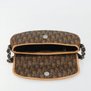 Christian Dior Trotter Canvas Romantische Kettingtas PVC Bruin Zilver Auth 189117SM-18