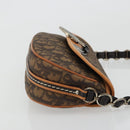 Christian Dior Trotter Canvas Romantische Kettingtas PVC Bruin Zilver Auth 189117SM-3