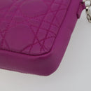 Christian Dior Chain Cannage Shoulder Bag Lamb Skin Purple Auth 189118A-15