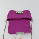 Christian Dior Chain Cannage Shoulder Bag Lamb Skin Purple Auth 189118A-10
