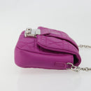 Christian Dior Chain Cannage Shoulder Bag Lamb Skin Purple Auth 189118A-3