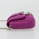 Christian Dior Chain Cannage Shoulder Bag Lamb Skin Purple Auth 189118A-4