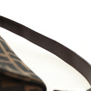 FENDI Zucca Canvas Mamma Baguette Shoulder Bag Black Brown Auth 189121SV-14
