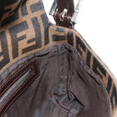 FENDI Zucca Canvas Mamma Baguette Shoulder Bag Black Brown Auth 189121SV-23