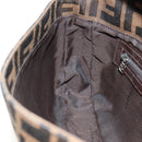 FENDI Zucca Canvas Mamma Baguette Shoulder Bag Black Brown Auth 189121SV-24