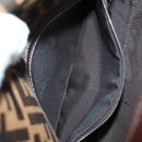 FENDI Zucca Canvas Mamma Baguette Shoulder Bag Black Brown Auth 189121SV-26