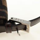 FENDI Zucca Canvas Mamma Baguette Shoulder Bag Black Brown Auth 189121SV-9