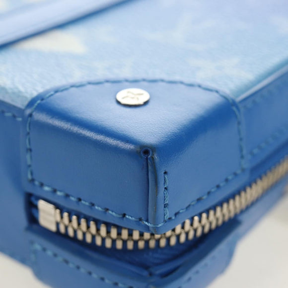 LOUIS VUITTON Monogram Clouds Soft Trunk Wallet Blue LV Auth 189125M