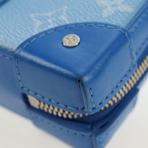 LOUIS VUITTON Monogram Clouds Soft Trunk Wallet Blue LV Auth 189125M