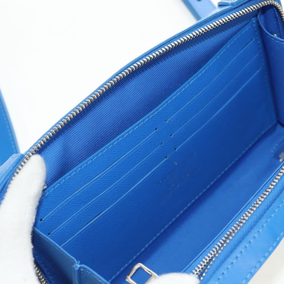 LOUIS VUITTON Monogram Clouds Soft Trunk Wallet Blue LV Auth 189125M